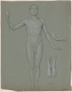 Stehender männlicher Akt von Hans Thoma
