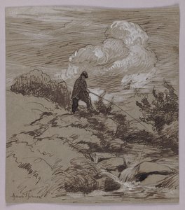 Angler am Bach von Hans Thoma