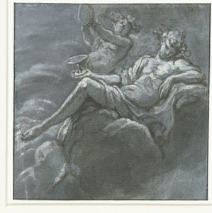 Bacchus mit einer Trinkschale und einem Silen