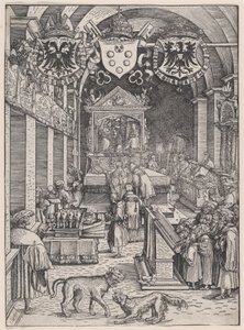 Maximilian I. hört die Messe, ca. 1515 von Hans Weiditz