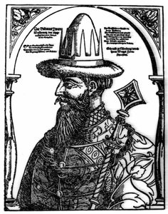 Porträt von Iwan IV. dem Schrecklichen (1533 - 1584), russischer Zar. Holzschnitt von Hans Weygel von Hans Weigel