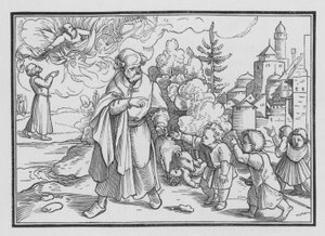 Bären zerstören die Kinder, die Elisa verspotteten, 2 Könige II, 23 von Hans after Holbein the Younger