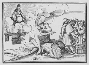 Gott antwortet Hiob aus dem Sturm, Hiob XXXVIII, 1, 2 von Hans after Holbein the Younger