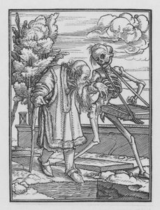 Holbeins Totentanz: Der alte Mann von Hans after Holbein the Younger
