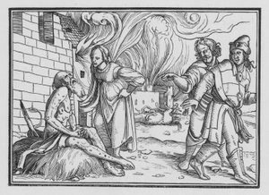 Hiob weist seine Frau zurecht, Hiob II, 9 von Hans after Holbein the Younger