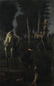Die drei Reiter II: Hl. Hubertus von Hans von Marées