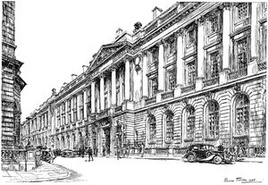 Das Äußere des RAC Clubhauses in Pall Mall, London, 1946 von Hanslip Fletcher