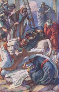Am Kreuz, Illustration aus Harold Copping Bilder: Die Kronen-Serie, ca. 1920er von Harold Copping