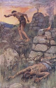 Kain und Abel, Illustration aus Bilder, die lehren Die Kronenserie, 1920 von Harold Copping