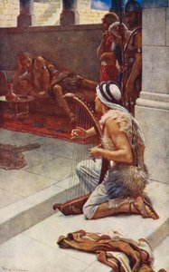 Altes Testament: David der Musiker von Harold Copping