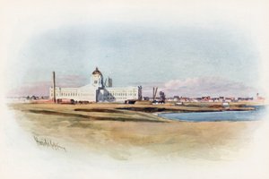 Regina, Saskatchewan, das neue Parlamentsgebäude im Bau von Harold Copping