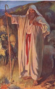 Der brennende Busch, Illustration aus Pictures That Teach The Crown Series, 1920 von Harold Copping