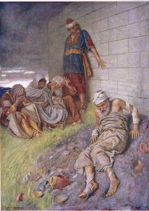Die Geduld Hiobs, Illustration aus Pictures That Teach The Crown Series, 1920 von Harold Copping