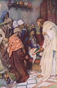 Die Auferweckung der Tochter des Jairus, Illustration aus Harold Copping Pictures: The Crown Series, ca. 1920er Jahre