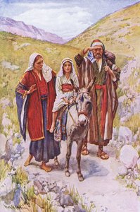 Die Rückkehr aus Ägypten, Illustration aus Harold Copping Bilder: Die Kronenserie, ca. 1920er Jahre von Harold Copping