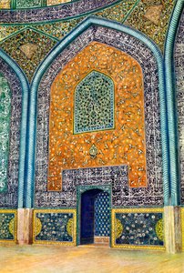 Wandpaneel in der Moschee von Sheikh Lutfullah, Isfahan, Iran von Harold E Hare
