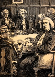 Dr. Johnson diskutiert mit seinen Freunden, ca. 1900, 1912