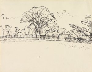Landschaft mit Zaun von Harold Gilman