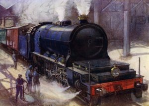 Die Flamme Pacific, 2-10-0 Lokomotive, die den Brüssel-Ostende-Expressdienst auf den belgischen Staatsbahnen zog, die stärkste Lokomotive Europas ihrer Zeit