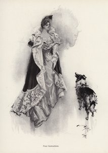 Eine junge Frau geht abends aus und gibt ihrem Hund Anweisungen von Harrison Fisher
