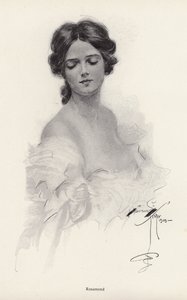 Porträt einer Frau namens Rosamond von Harrison Fisher