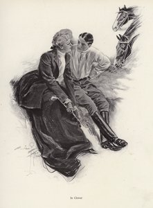 Romantisches Paar macht eine Pause während eines Ausritts von Harrison Fisher