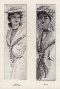 Die Figur Jane Cable aus dem Roman Jane Cable von George Barr McCutcheon (Lithografie) von Harrison Fisher