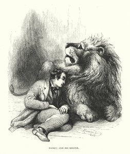 Löwe und sein Wärter (Gravur) von Harrison William Weir