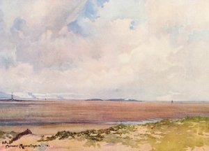 Golfplätze: Hoylake, Blick auf Hilbre vom neunten Tee von Harry (1878 1950) Rountree