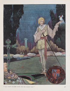 "Alle Freuden der Zeit hat sie für schmale Rot." Illustration für das Lied des verrückten Prinzen von Walter de la Mare.