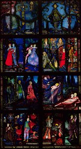 Das Genfer Fenster, acht Tafeln mit Szenen aus der frühen irischen Literatur, 1929