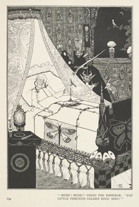 Die Nachtigall. "Musik! Musik!" rief der Kaiser. "Du kleiner kostbarer goldener Vogel, sing!" von Harry Clarke