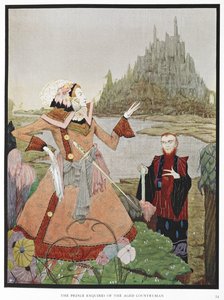 "Der Prinz fragt den alten Landmann." Eine Illustration zur Geschichte 