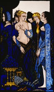 "Wir nannten Lucrezia Crivelli und Tizians Dame mit dem Bernsteingürtel" Illustration von Harry Clarke aus 