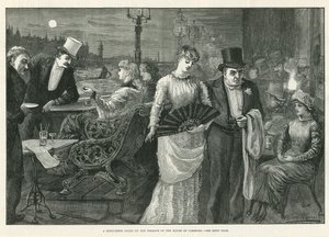 Eine Sommernacht auf der Terrasse des House of Commons von Harry Furniss