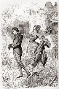 Estella und Pip im Garten von Miss Havisham