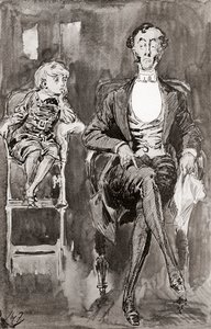 Illustration von Harry Furniss für den Roman Dombey und Sohn von Charles Dickens, aus der Testimonial Edition, veröffentlicht 1910 von Harry Furniss