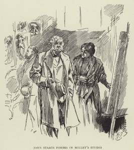 John Staats Forbes im Atelier von Millet von Harry Furniss