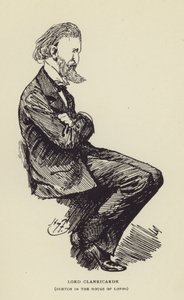 Lord Clanricarde, Skizze im House of Lords von Harry Furniss
