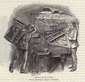 Sortieren von Briefpaketen von Harry Furniss