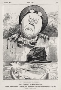 Der chinesische Humpty Dumpty, Karikatur zur Boxer-Rebellion und zum Burenkrieg (Stich)
