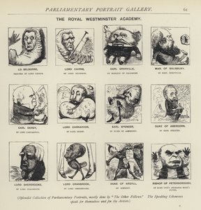 Die Royal Westminster Academy - Vorstellung, wie Politiker sich gegenseitig malen könnten von Harry Furniss