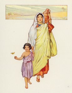 Hagar und Ismael zogen in die Wüste von Harry George Theaker