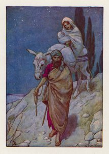 Joseph stand auf, nahm das Kind und seine Mutter bei Nacht und zog nach Ägypten von Harry George Theaker