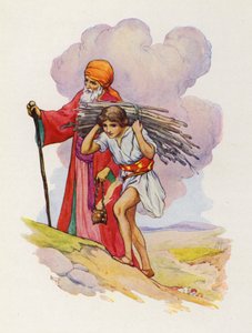 Abraham und Isaak stiegen den steilen Pfad hinauf