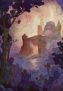 Der große Turm flammte auf, eine Feuersäule, die meilenweit sichtbar war von Harry George Theaker