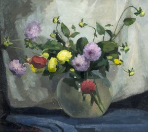 Stillleben, Pompon-Dahlien
