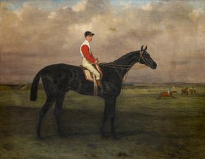 Chippendale-Ein Rennpferd mit Jockey auf der Newmarket-Rennbahn