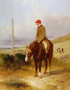 Nat Flatman (1810-60) auf seinem Pony vor dem Start der Chesterfield Stakes 1844, 1844
