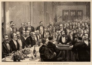 Ein Abendessen im Savage Club, eine Porträtgruppe